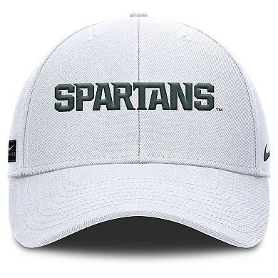 Men's Nike White Michigan State Spartans 2025 On-Field Rise Performance Adjustable Hat