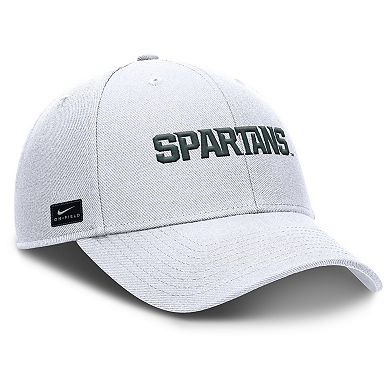 Men's Nike White Michigan State Spartans 2025 On-Field Rise Performance Adjustable Hat
