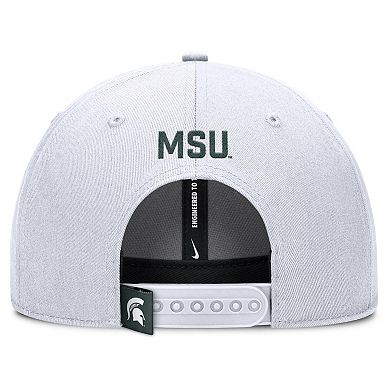 Men's Nike White Michigan State Spartans 2025 On-Field Rise Performance Adjustable Hat