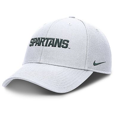Men's Nike White Michigan State Spartans 2025 On-Field Rise Performance Adjustable Hat