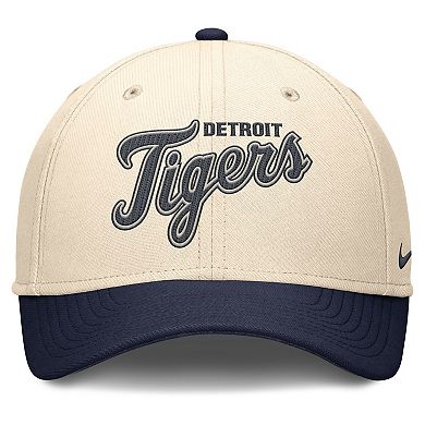 Men's Nike Natural/Navy Detroit Tigers Statement Rise Performance Flex Hat