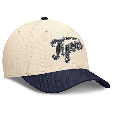 Men's Nike Natural/Navy Detroit Tigers Statement Rise Performance Flex Hat