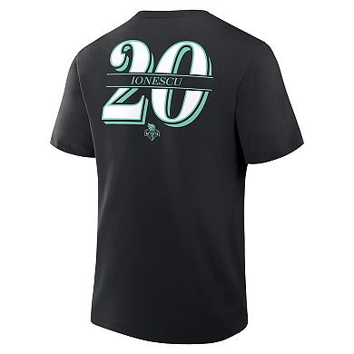 Men's Fanatics Sabrina Ionescu Black New York Liberty In The Paint Name & Number T-Shirt