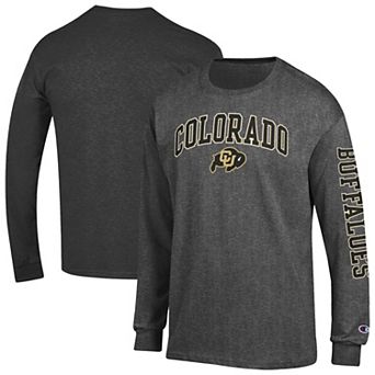 Men's Champion Charcoal Colorado Buffaloes Arch Over Logo 2-Hit Long Sleeve T-Shirt
