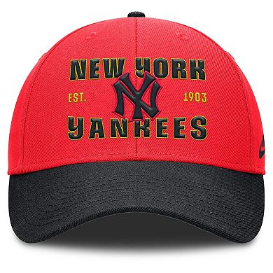 Men's Nike Crimson/Black New York Yankees Neon 90s Rise Adjustable Hat