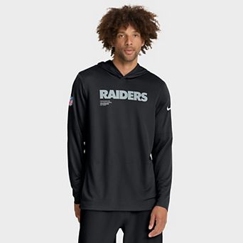 Men's Nike Black Las Vegas Raiders Big & Tall Sideline Performance Long Sleeve Hoodie T-Shirt