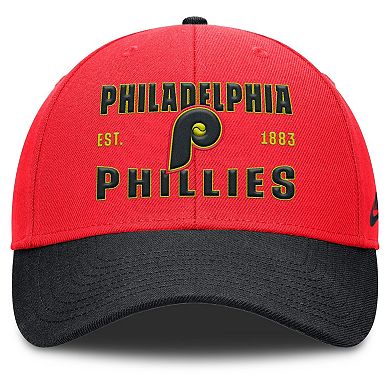 Men's Nike Crimson/Black Philadelphia Phillies Neon 90s Rise Adjustable Hat
