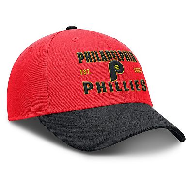 Men's Nike Crimson/Black Philadelphia Phillies Neon 90s Rise Adjustable Hat