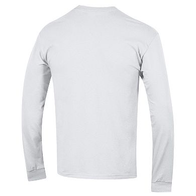 Men's Champion White Wisconsin Badgers Arch Over Logo 2-Hit Long Sleeve T-Shirt
