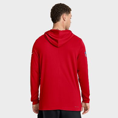 Men's Nike Red Kansas City Chiefs Big & Tall Sideline Performance Long Sleeve Hoodie T-Shirt