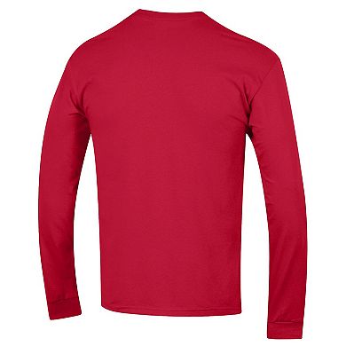 Men's Champion Red Wisconsin Badgers Arch Over Logo 2-Hit Long Sleeve T-Shirt