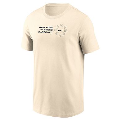 Men's Nike Natural New York Yankees Pinwheel Lockup T-Shirt