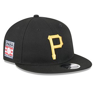 Men's New Era Black Pittsburgh Pirates Baseball Hall of Fame Retro Crown 9FIFTY Adjustable Hat