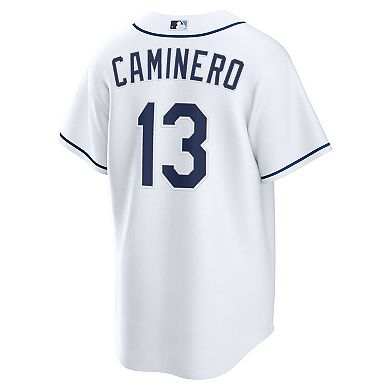 Youth Nike Junior Caminero White Tampa Bay Rays Home Replica Jersey