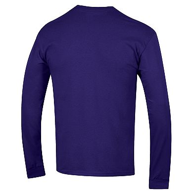 Men's Champion Purple ECU Pirates Arch Over Logo 2-Hit Long Sleeve T-Shirt