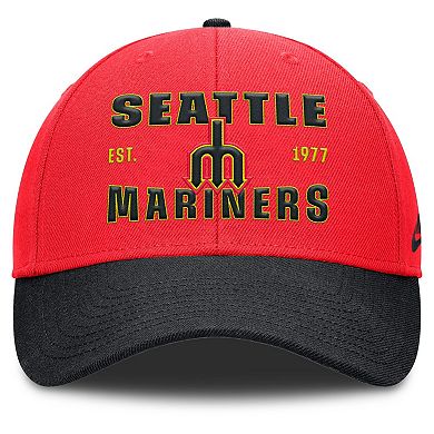 Men's Nike Crimson/Black Seattle Mariners Neon 90s Rise Adjustable Hat