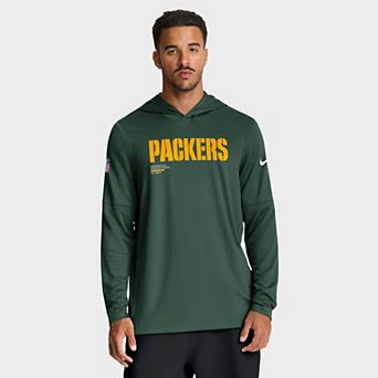 Men's Nike Green Green Bay Packers Big & Tall Sideline Performance Long Sleeve Hoodie T-Shirt
