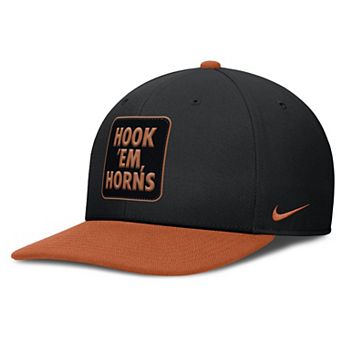 Men's Nike Black/Texas Orange Texas Longhorns 2025 Sideline Campus Pro Local Snapback Hat