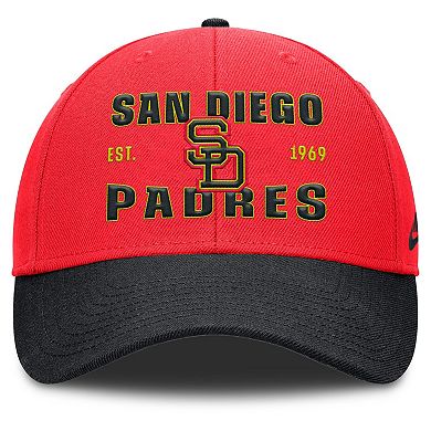 Men's Nike Crimson/Black San Diego Padres Neon 90s Rise Adjustable Hat