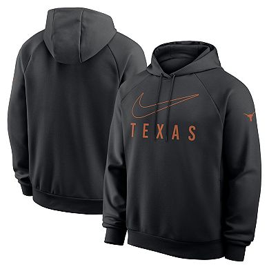 Men's Nike Black Texas Longhorns Premium Raglan Performance Pullover Hoodie