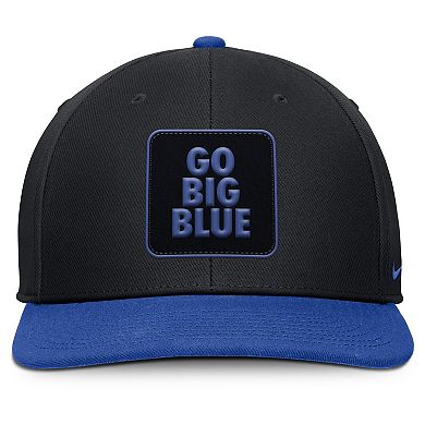 Men's Nike Black/Royal Kentucky Wildcats 2025 Sideline Campus Pro Local Snapback Hat