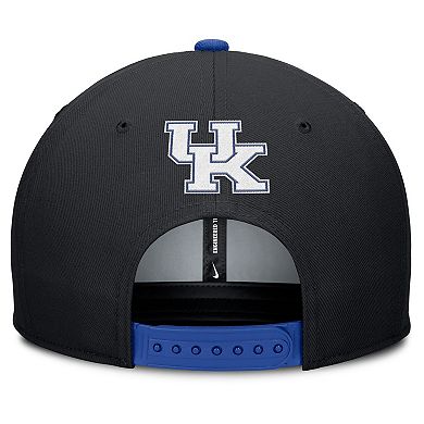 Men's Nike Black/Royal Kentucky Wildcats 2025 Sideline Campus Pro Local Snapback Hat