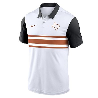 Men's Nike White/Black Texas Longhorns Athletic Prep Alt Logo Vapor Performance Polo