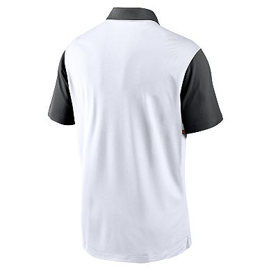 Men's Nike White/Black Texas Longhorns Athletic Prep Alt Logo Vapor Performance Polo