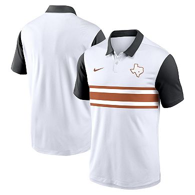 Men's Nike White/Black Texas Longhorns Athletic Prep Alt Logo Vapor Performance Polo