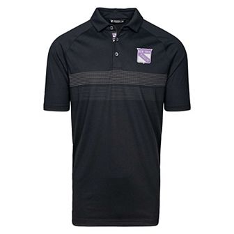 Men's Levelwear Black New York Rangers Hockey Fights Cancer Draft Day Mason Polo