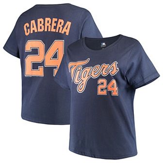 Women's Majestic Miguel Cabrera Navy Detroit Tigers Name & Number T-Shirt
