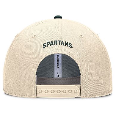 Men's Nike Natural Michigan State Spartans Rise Primetime Performance Trucker Adjustable Hat