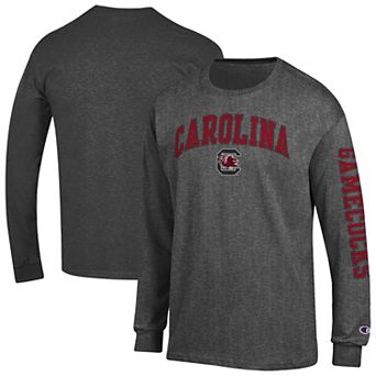Men's Champion Charcoal South Carolina Gamecocks Arch Over Logo 2-Hit Long Sleeve T-Shirt