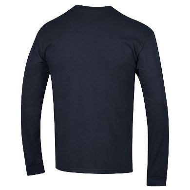 Men's Champion Navy Syracuse Orange Arch Over Logo 2-Hit Long Sleeve T-Shirt