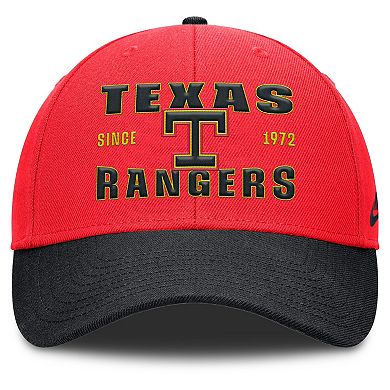 Men's Nike Crimson/Black Texas Rangers Neon 90s Rise Adjustable Hat
