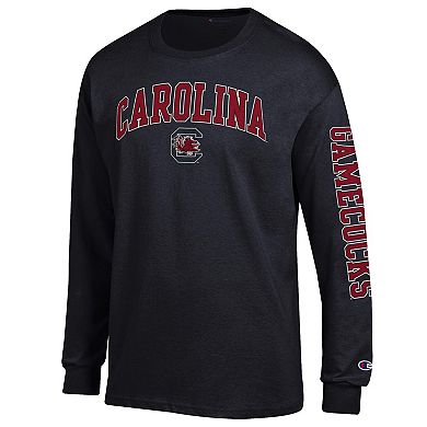 Men's Champion Black South Carolina Gamecocks Arch Over Logo 2-Hit Long Sleeve T-Shirt