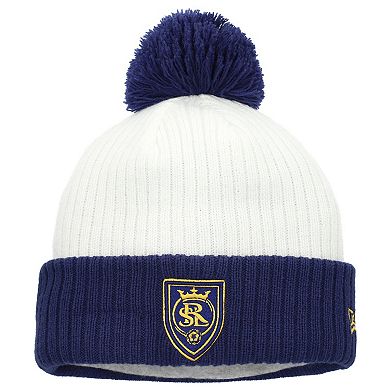 Men's New Era White Real Salt Lake 2025 Jersey Hook Cuff Knit Hat with Pom