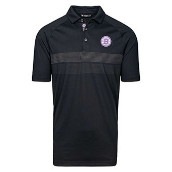 Men's Levelwear Black Boston Bruins Hockey Fights Cancer Draft Day Mason Polo