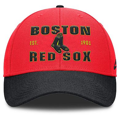 Men's Nike Crimson/Black Boston Red Sox Neon 90s Rise Adjustable Hat