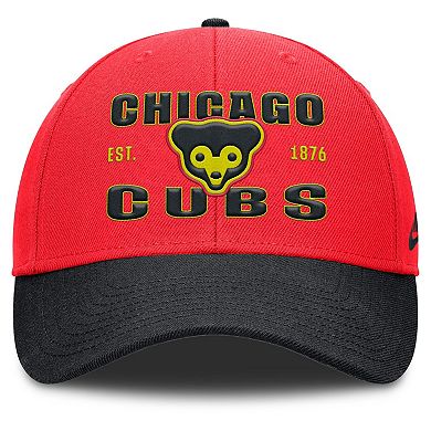 Men's Nike Crimson/Black Chicago Cubs Neon 90s Rise Adjustable Hat