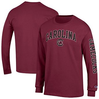 Men's Champion Garnet South Carolina Gamecocks Arch Over Logo 2-Hit Long Sleeve T-Shirt