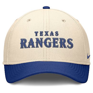 Men's Nike Natural/Royal Texas Rangers Statement Rise Performance Flex Hat