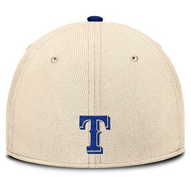 Men's Nike Natural/Royal Texas Rangers Statement Rise Performance Flex Hat
