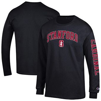 Men's Champion Black Stanford Cardinal Arch Over Logo 2-Hit Long Sleeve T-Shirt