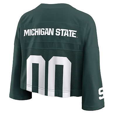 Women's Nike Green Michigan State Spartans Cropped Mesh Fashion Jersey