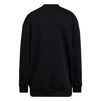Women's adidas Black NC State Wolfpack Oversized Crewneck Pullover
