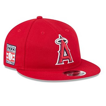 Men's New Era Red Los Angeles Angels Baseball Hall of Fame Retro Crown 9FIFTY Adjustable Hat