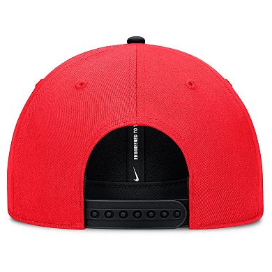 Men's Nike Crimson/Black Atlanta Braves Neon 90s Rise Adjustable Hat