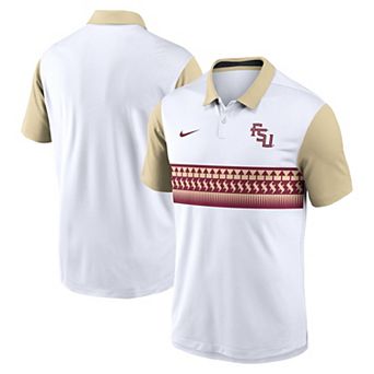 Men's Nike White/Gold Florida State Seminoles Athletic Prep Alt Logo Vapor Performance Polo