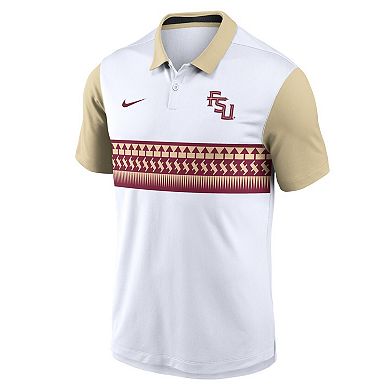 Men's Nike White/Gold Florida State Seminoles Athletic Prep Alt Logo Vapor Performance Polo